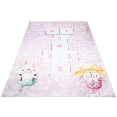 różowy dywan gra w klasy z króliczkami Lopa 3X