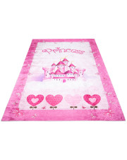 Różowy dywan z zamkiem dla księżniczki - Puso 5X w sklepie Edinos.pl