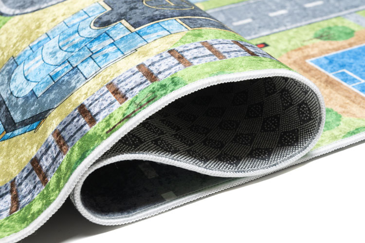 Zielony dywan dziecięcy drogi w mieście Luni 6X