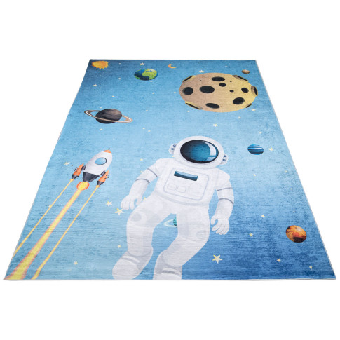 niebieski dywan z kosmonautą i planetami Cebo 5X