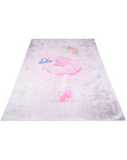 Różowy pastelowy dywan z baletnicą dla dzieci - Feso 4X w sklepie Edinos.pl