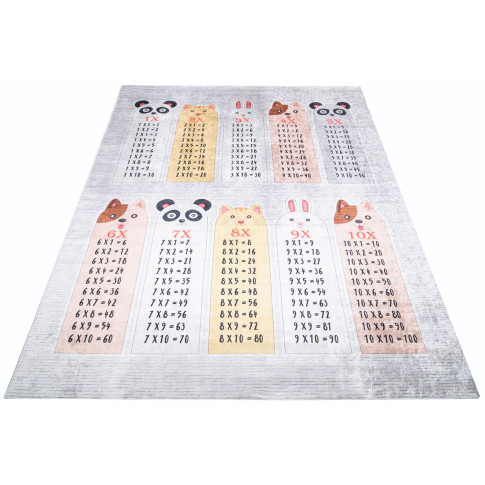 edukacyjny dywan z tabliczka mnożenia do pokoju dziecięcego Asan 4X