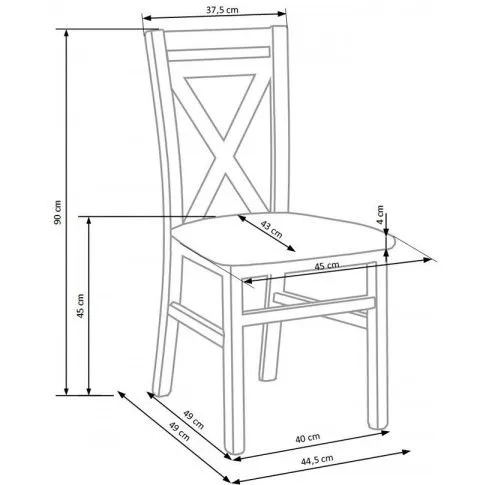 Zdjęcie krzesło drewniane Gini Biały+ciemny orzech | Edinos.pl