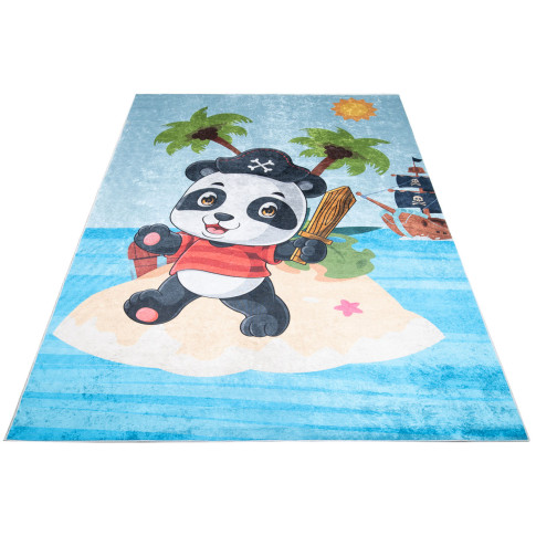 niebieski dywan do pokoju dzieci panda pirat Limi 3X