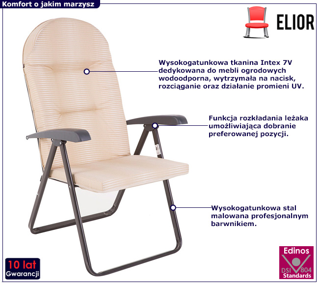 Beżowy fotel ogrodowy Mariel