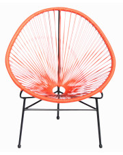 Nowoczesny pomarańczowy fotel ogrodowy z żyłki - Sivo