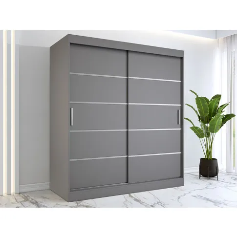 Wizualizacja aranżacji z antracytową szafą 180 Livia 5X