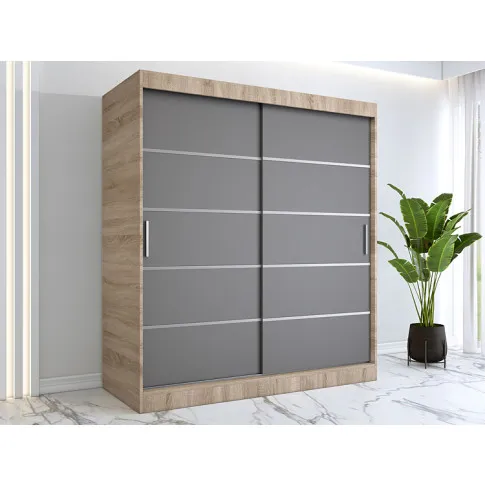 Wizualizacja aranżacji z szafą dąb sonoma antracyt 180 Livia 5X