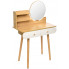 Skandynawska toaletka z lustrem biało-drewniany - Onera 3X