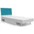 Zdjęcie produktu Łóżko z szufladą na pościel Lopo 90x200 - turkusowe.