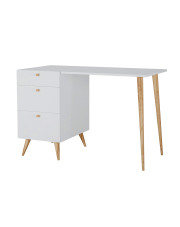 Białe biurko z szufladami w stylu skandynawskim - Elara 4X w sklepie Edinos.pl