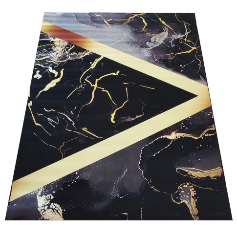 Czarny dywan w złote wzory Eglam 4X