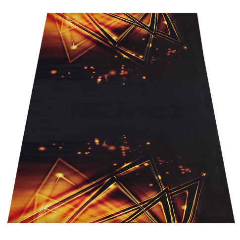 Czarny dywan ze złotymi wzorami Eglam 6X