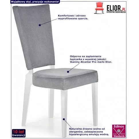 Fotografia Krzesło drewniane Kubbo - popiel + biały z kategorii Krzesła