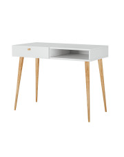 Białe minimalistyczne biurko - Elara 5X w sklepie Edinos.pl