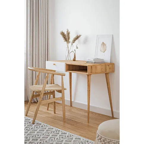 Wizualizacja biurka Elara 5X dąb craft biały