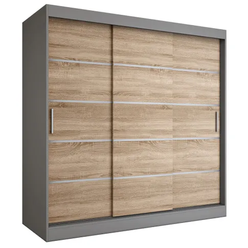 Szafa przesuwna antracyt dąb sonoma 200cm Livia 6X