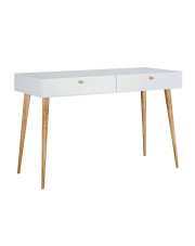 Białe biurko z nóżkami typu skandi - Elara 6X w sklepie Edinos.pl