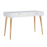 Białe skandynawskie biurko z nóżkami typu skandi - Elara 6X