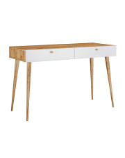Minimalistyczne biurko dąb craft + biały - Elara 6X w sklepie Edinos.pl