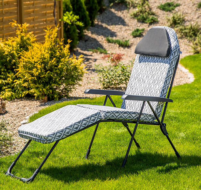 Szary leżak ogrodowy Almon