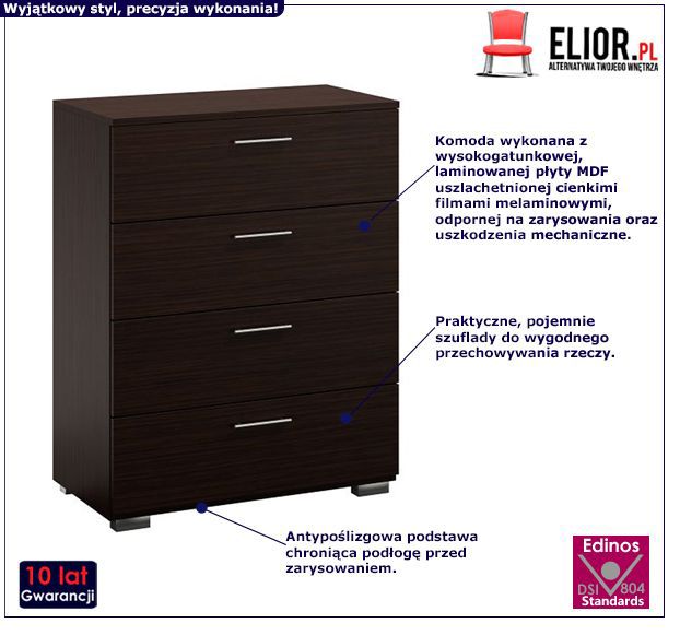 Pojemna komoda Doreno - wenge