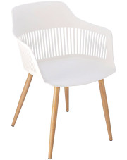 Białe krzesło z ażurowym oparciem - Sazo 3X w sklepie Edinos.pl
