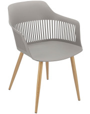 Szare krzesło kuchenne z ażurowym oparciem - Sazo 3X w sklepie Edinos.pl