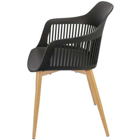 czarne krzesło ogrodowe z podłokietnikami Sazo 3X