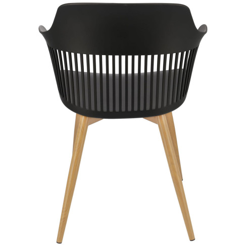 czarne krzesło z ażurowym oparciem Sazo 3X