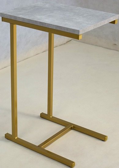 Minimalistyczny stolik boczny Nario 3X złoty+beton