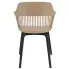 beżowo czarne krzesło kuchenne z ażurowym oparciem Sazo 4X
