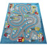 Niebieski dziecięcy dywan z uliczkami Asko 3X