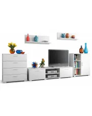 Meblościanka biały komplet mebli do salonu - Hreida w sklepie Edinos.pl