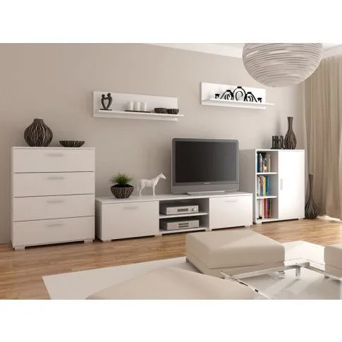 Zdjęcie produktu Meblościanka biały komplet mebli do salonu - Hreida.