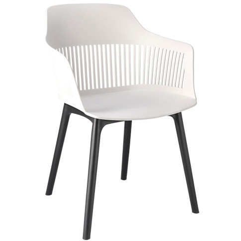 białe krzesło tarasowe z ażurowym oparciem Sazo 4X
