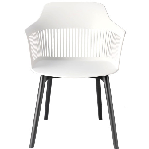 białe krzesło z ażurowym oparciem na taras Sazo 4X