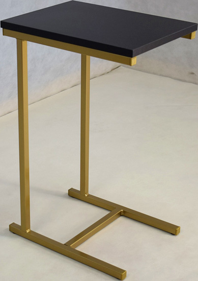Minimalistyczny stolik boczny Elys 3X złoty+czarny