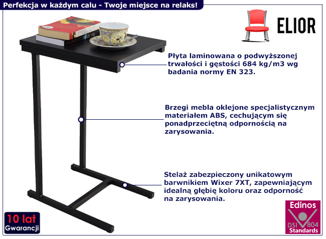 Stolik pomocniczy Elys 4X czarny