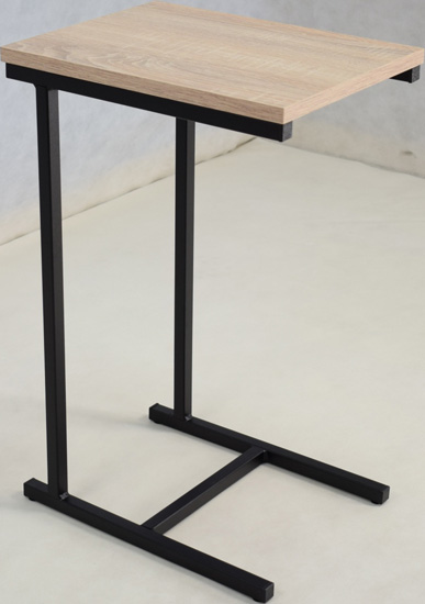Minimalistyczny stolik boczny Elys 4X czarny+dąb sonoma