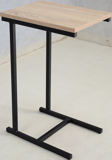 Minimalistyczny stolik boczny Liros 4X czarny+dąb sonoma