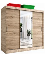 Szafa przesuwna dąb sonoma 200 cm - Massi 6X w sklepie Edinos.pl