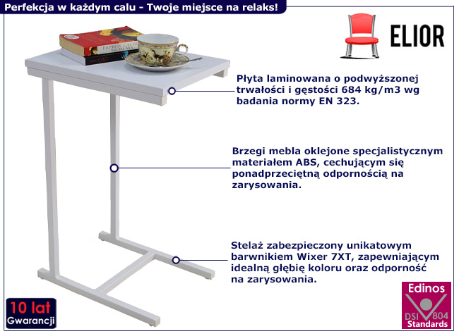 Stolik pomocniczy Elys 5X biały