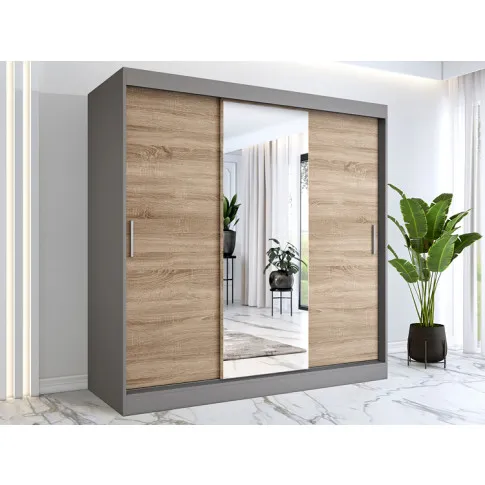 Wizualizacja aranżacji z szafą antracyt dąb sonoma 200 Palmira 6X