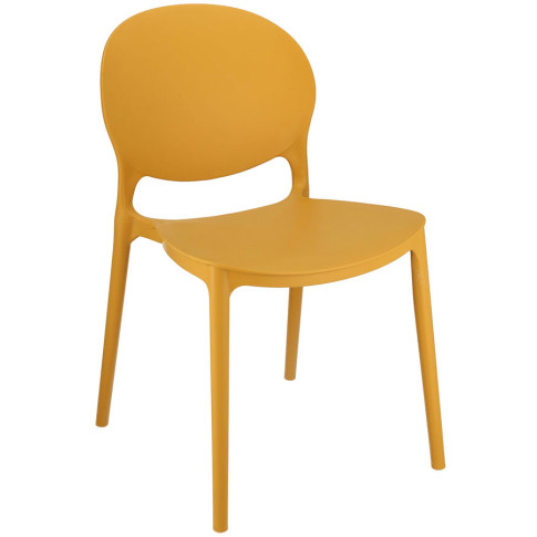 musztardowe minimalistyczne krzesło kuchenne Iser