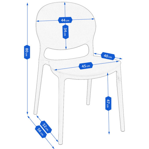 wymiary nowoczesnego krzesła z oparciem Iser