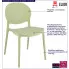 Infografika jasnozielonego krzesła polipropylenowego Iser