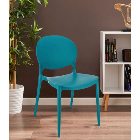 niebieskie krzesło restauracyjne tarasowe Iser