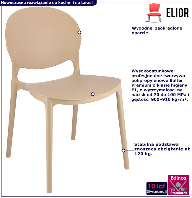Infografika krzesła ogrodowego Osmen ciemny beż