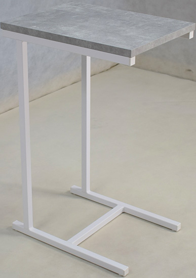Minimalistyczny stolik boczny Elys 5X biały+beton